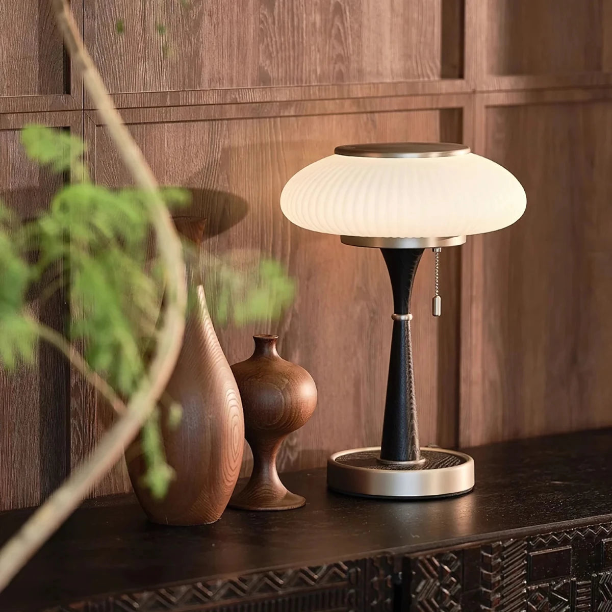 Lampe de Table Champignon en Verre Doré — Lampe Chevet Style Nordique Vintage | GIROLLE™ - Lampes Design