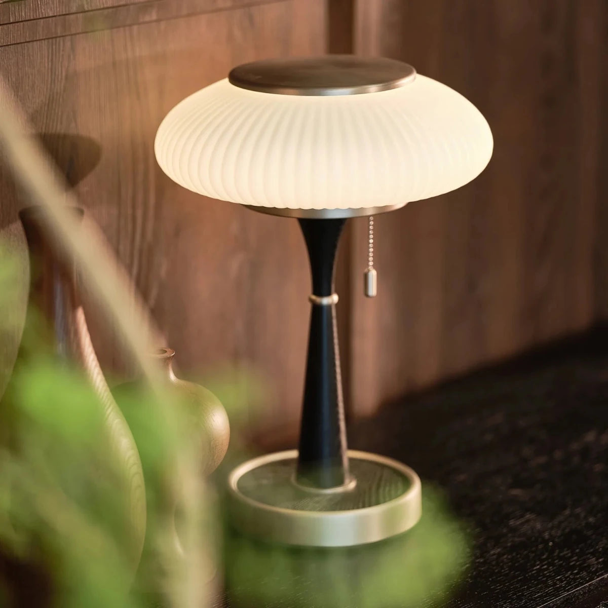 Lampe de Table Champignon en Verre Doré — Lampe Chevet Style Nordique Vintage | GIROLLE™ - Lampes Design