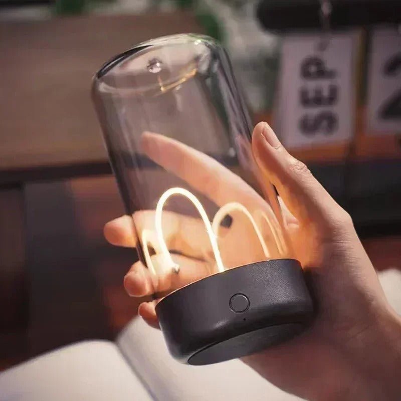 Lampe Portative Sans Fil à Filament — Rechargeable Type-C, Base Magnétique | QUANTA™ - Lampes Design