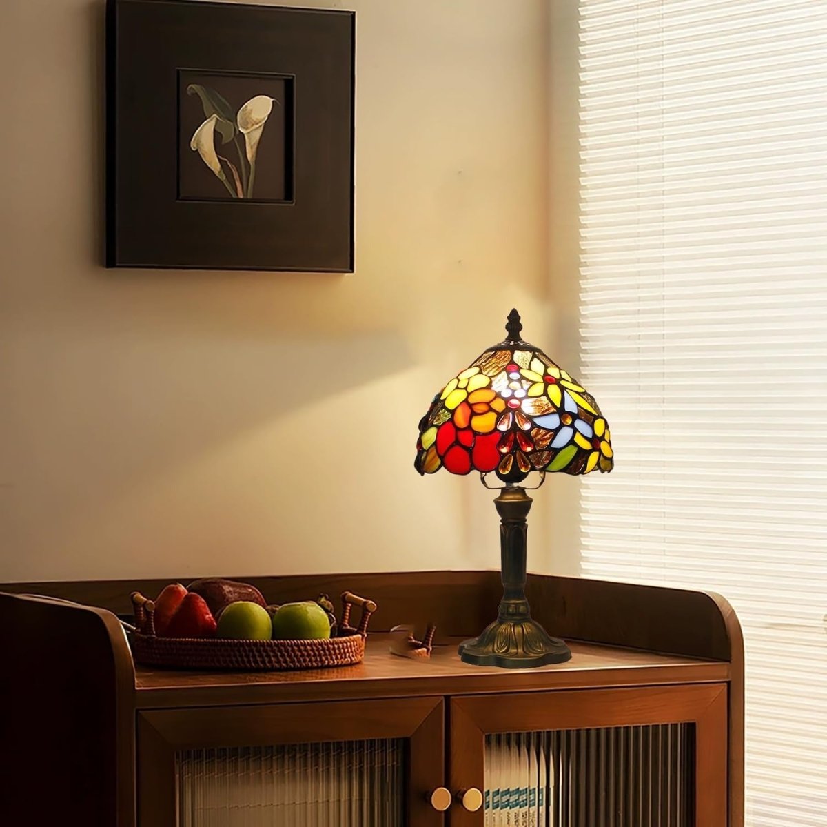 Lampe Tiffany Vitrail Floral — Design Art Nouveau Authentique pour Salon ou Bureau | FLORA™ - Lampes Design