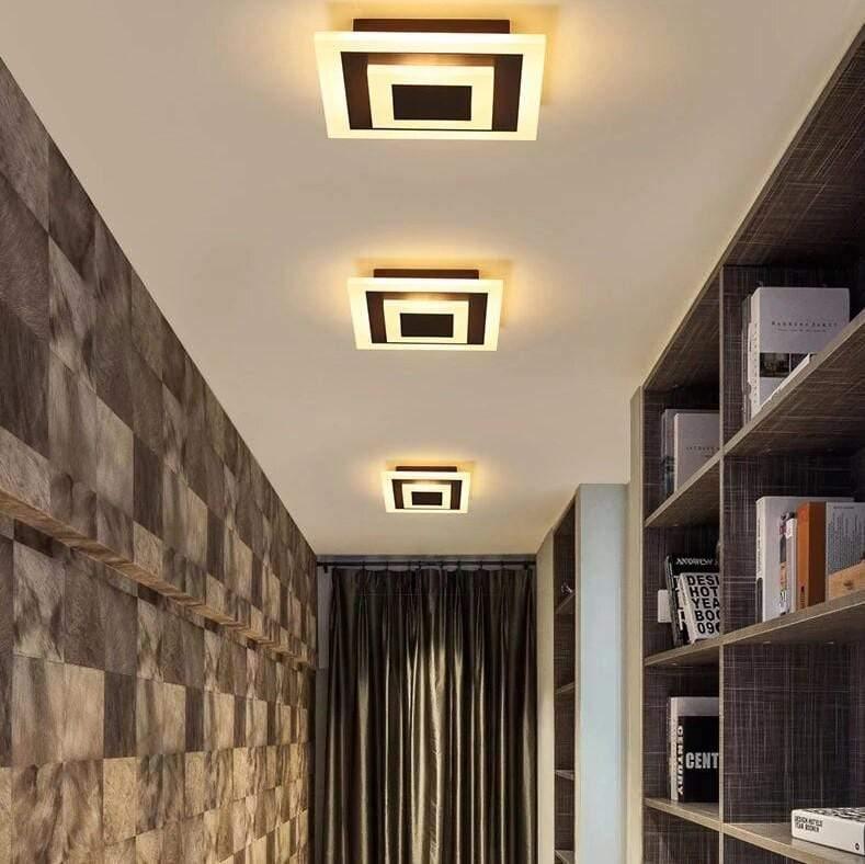 Plafonnier LED compact moderne entrée couloir | LAMIA
