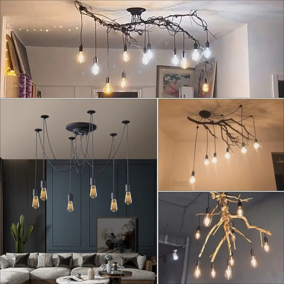 Lustre Araignée Vintage Industriel Multi-Têtes E27 — 1 à 14 Ampoules | ARAIGNÉE™ - Lampes Design