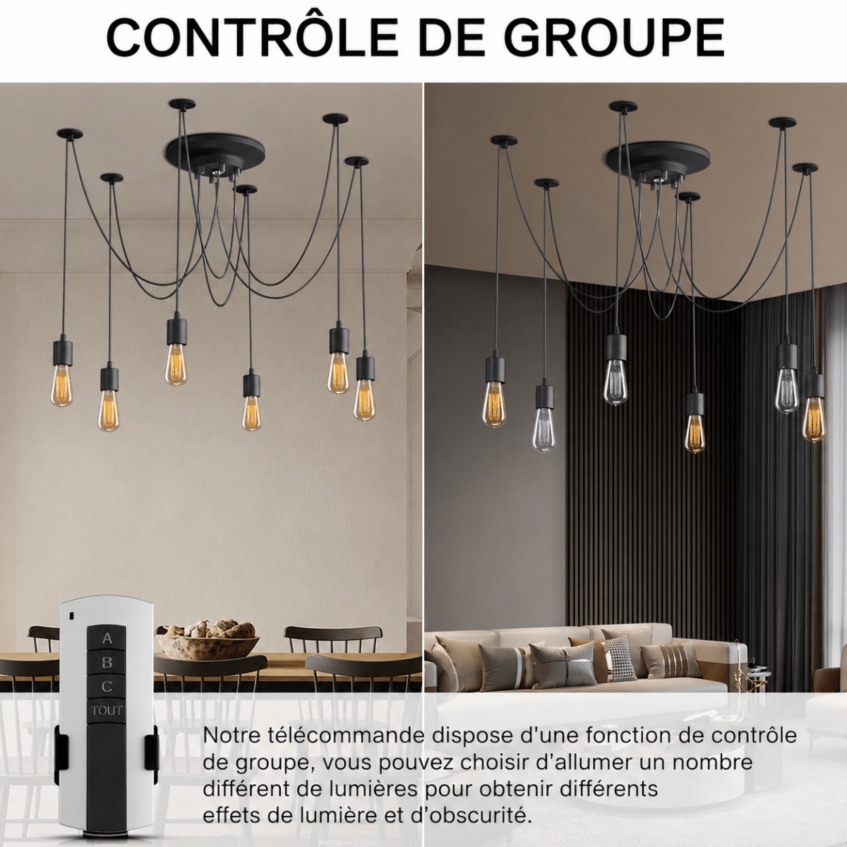 Lustre Araignée Vintage Industriel Multi-Têtes E27 — 1 à 14 Ampoules | ARAIGNÉE™ - Lampes Design
