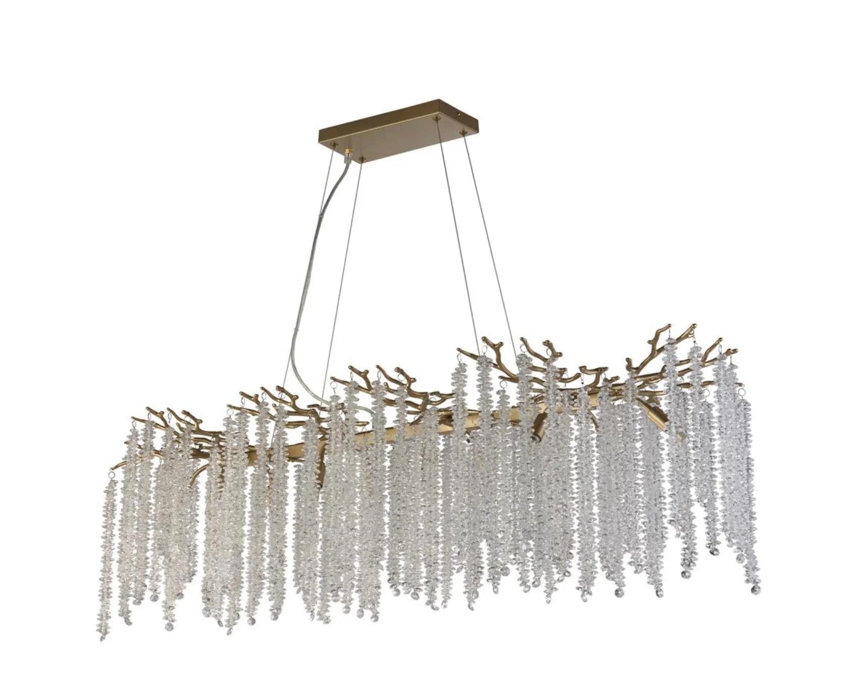 Lustre Cristal Cascade Design Doré - Suspension Luxe | CASCADE - Lampes Design