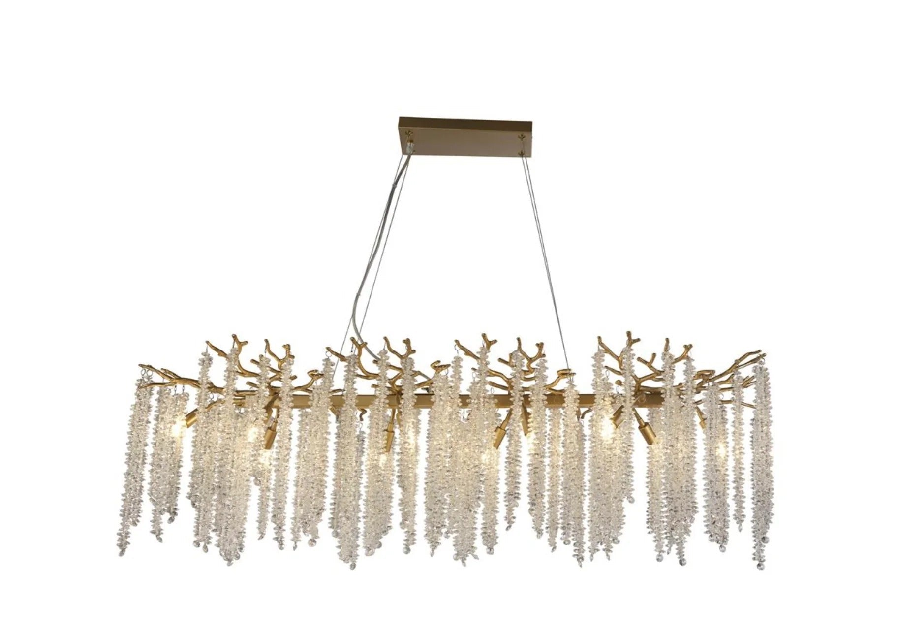 Lustre Cristal Cascade Design Doré - Suspension Luxe | CASCADE - Lampes Design