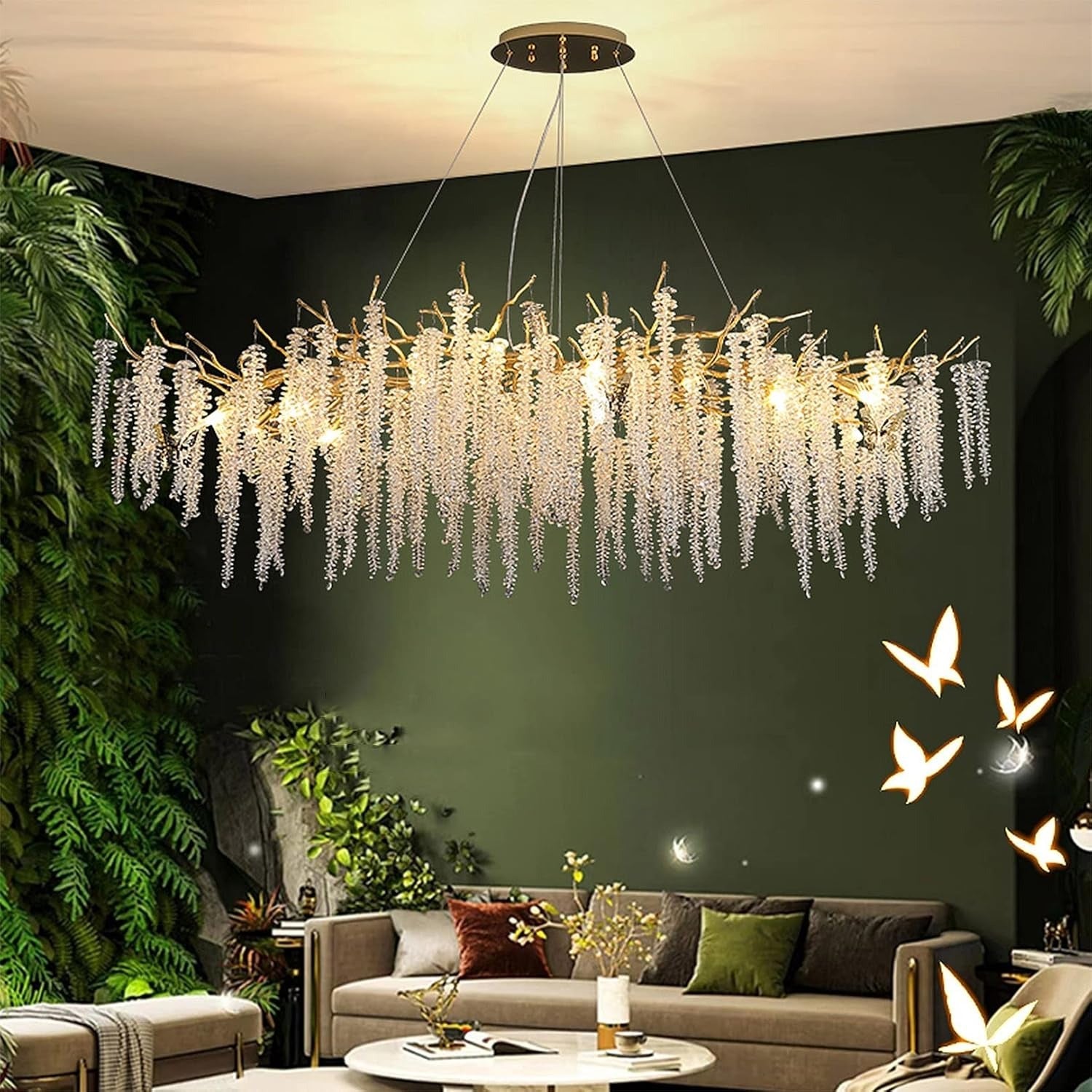 Lustre Cristal Cascade Design Doré - Suspension Luxe | CASCADE - Lampes Design