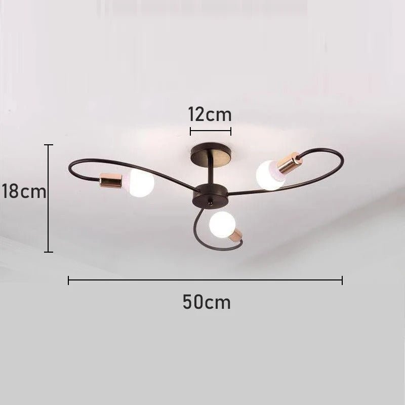 Lustre Industriel Rétro en Fer Forgé — 3, 6 ou 8 Têtes E27 | ATOME™ - Lampes Design