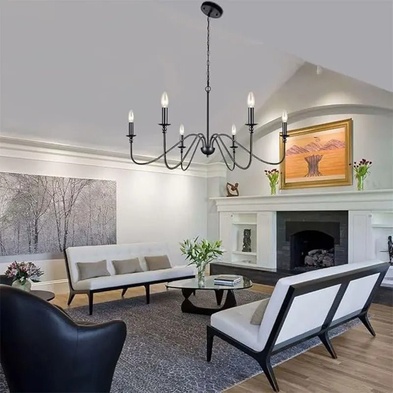 Lustre Multi-Bras Noir & Or — Suspension Style Vintage | PATINE™ - Lampes Design
