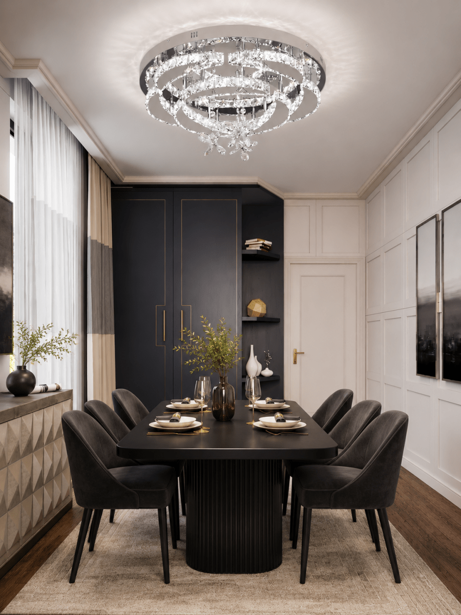 Lustre Plafonnier Luxe en Cristal K9 Dimmable — Télécommande Incluse | NIMBUS™ - Lampes Design