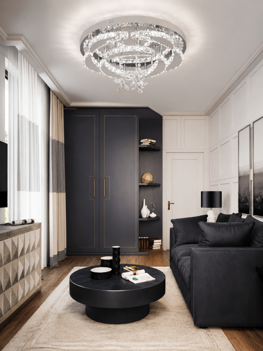 Lustre Plafonnier Luxe en Cristal K9 Dimmable — Télécommande Incluse | NIMBUS™ - Lampes Design