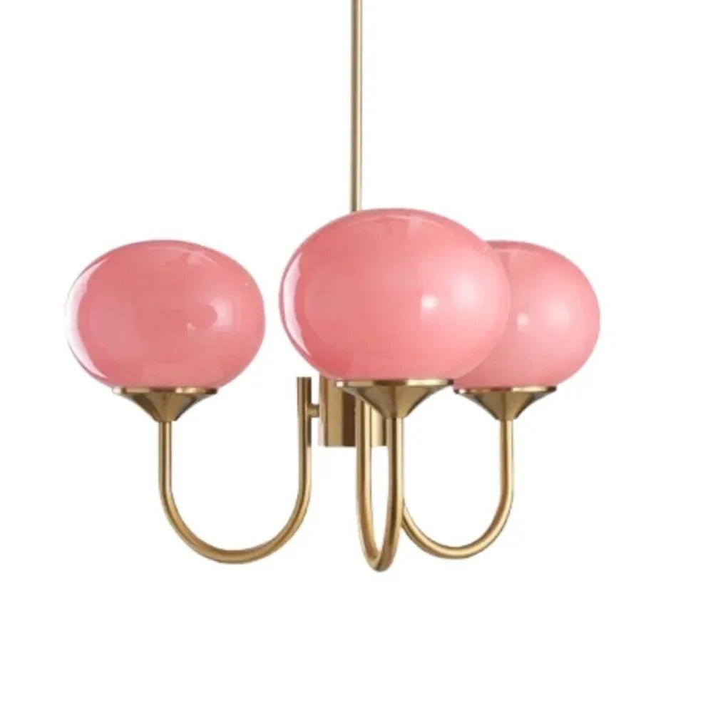 Lustre Suspension Design Globes en Verre et Laiton | Blossom - Lampes Design