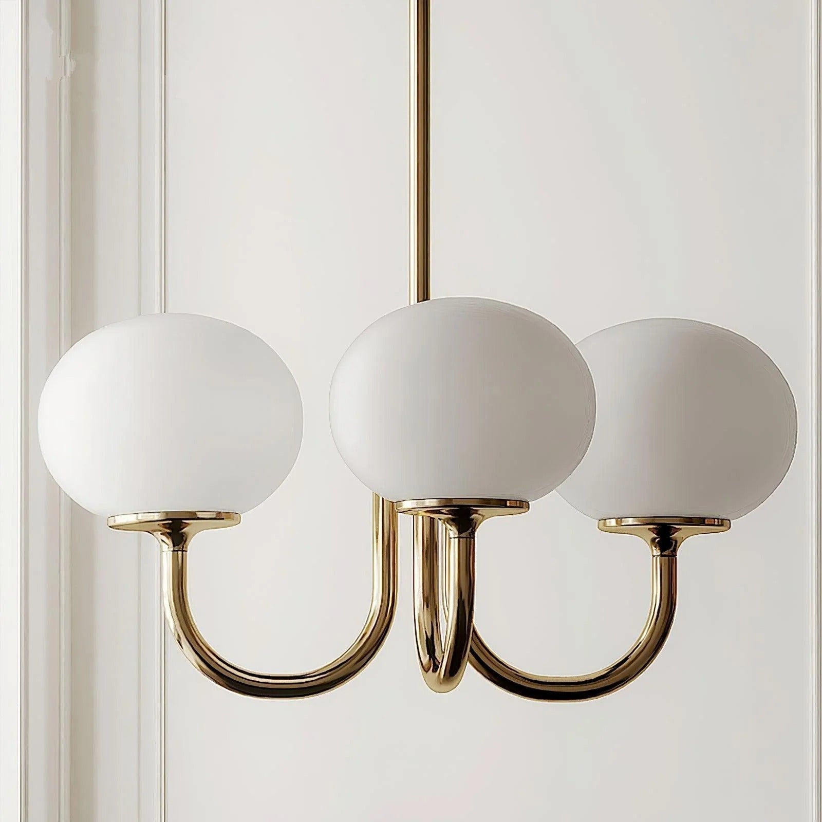 Lustre Suspension Design Globes en Verre et Laiton | Blossom - Lampes Design