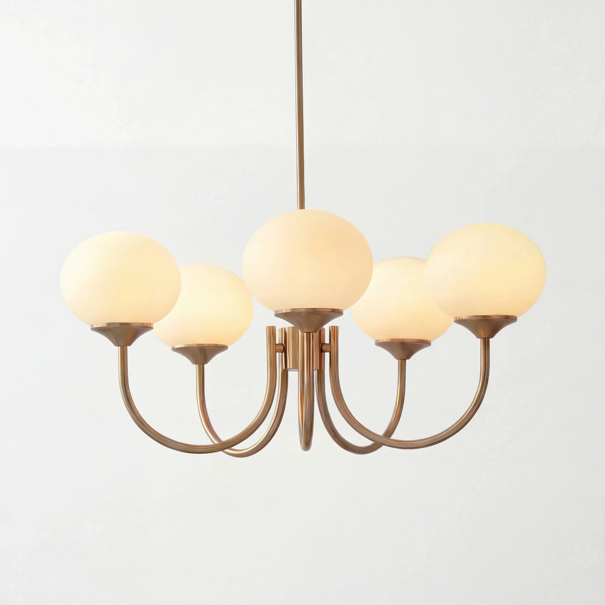 Lustre Suspension Design Globes en Verre et Laiton | Blossom - Lampes Design