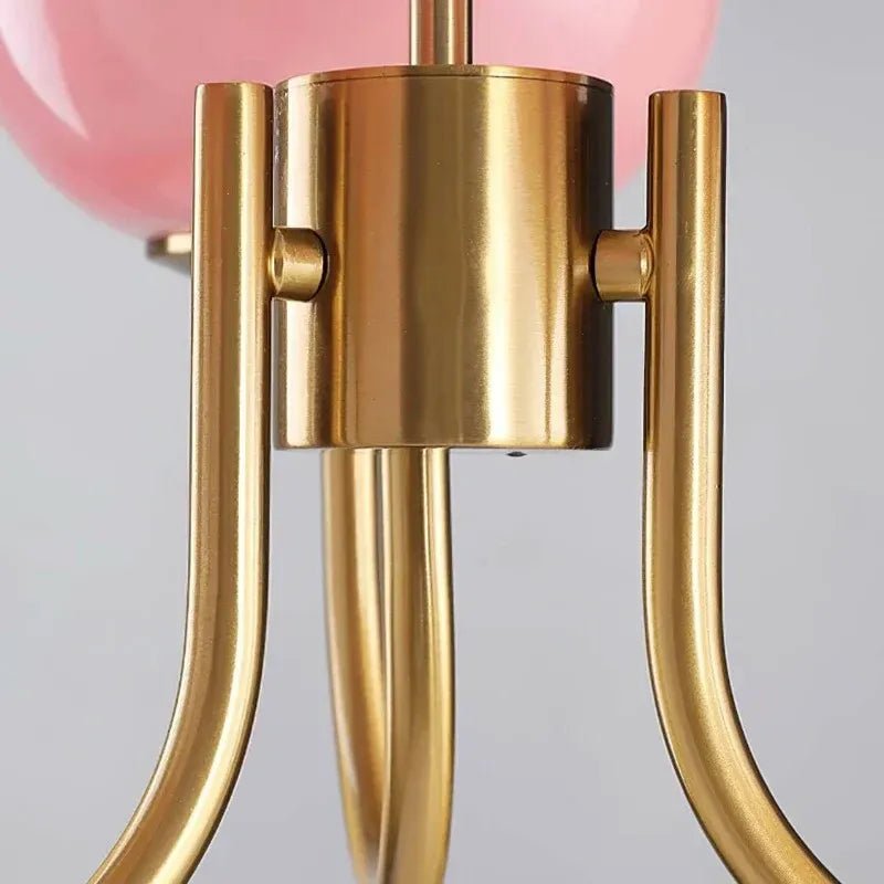 Lustre Suspension Design Globes en Verre et Laiton | Blossom - Lampes Design