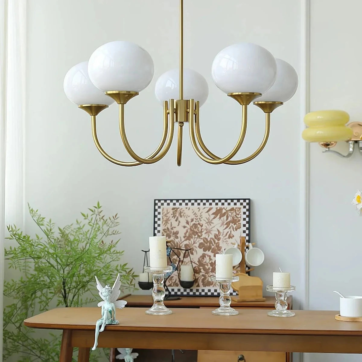 Lustre Suspension Design Globes en Verre et Laiton pour Salle à Manger | Blossom™ - Lampes Design