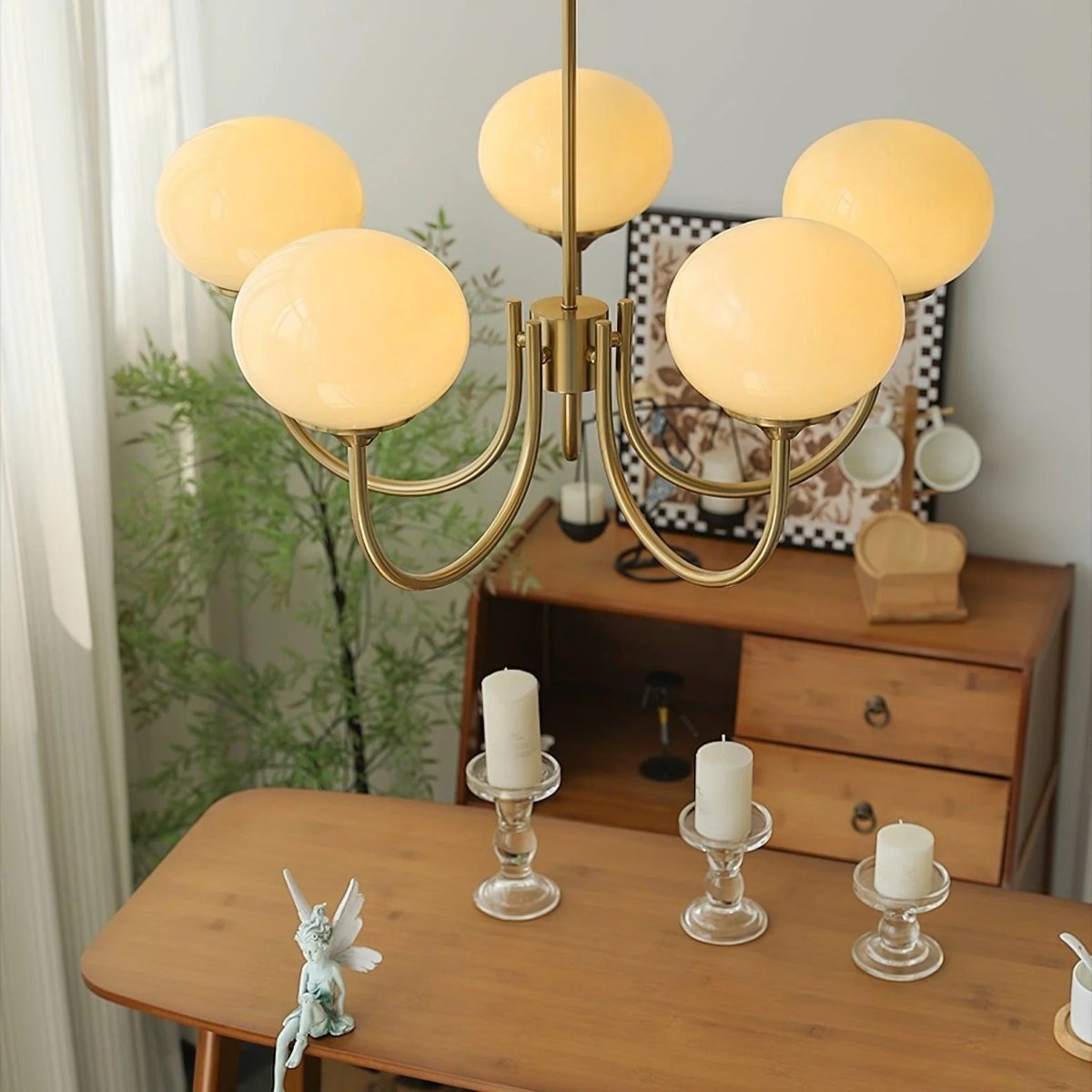 Lustre Suspension Design Globes en Verre et Laiton pour Salle à Manger | Blossom™ - Lampes Design