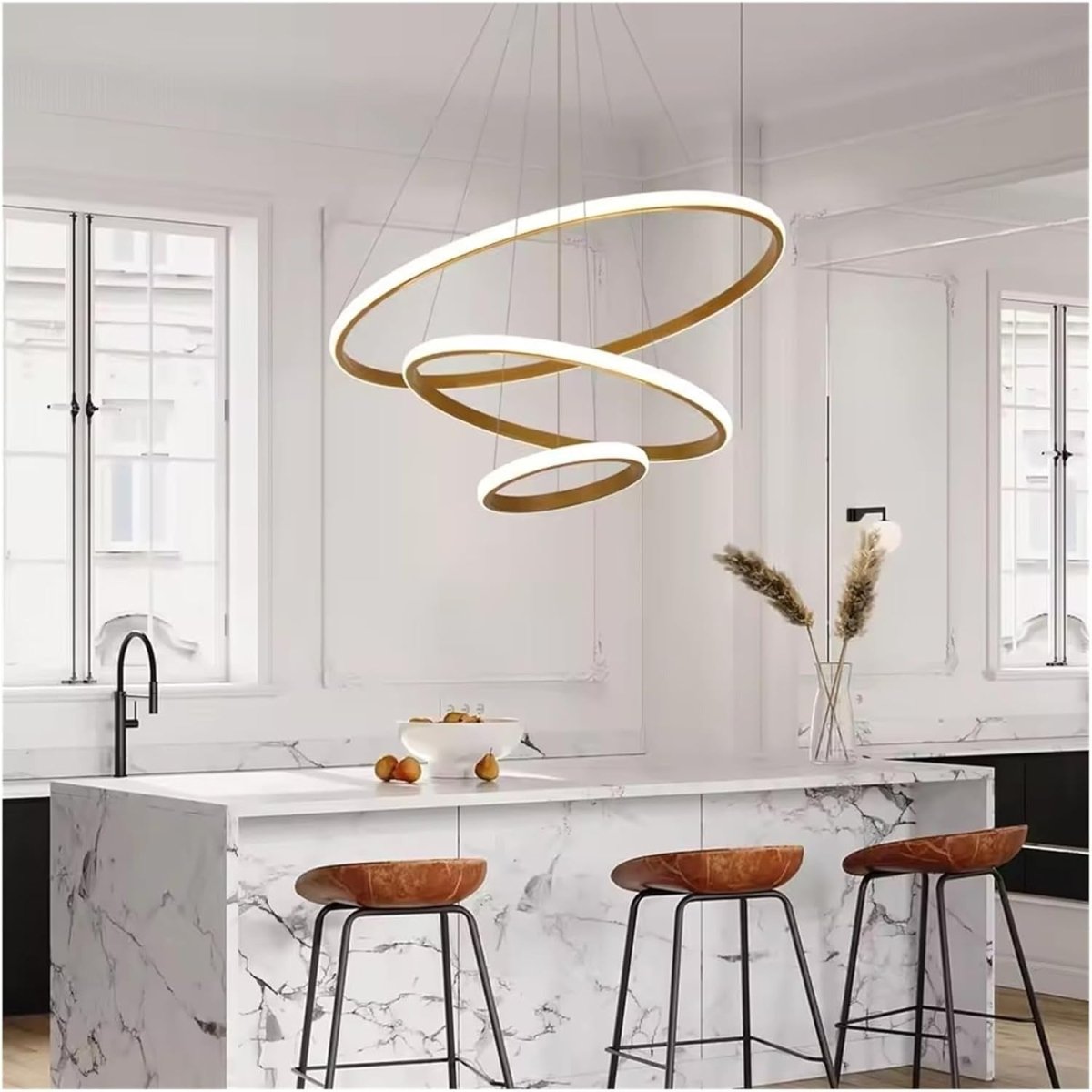 Lustre Suspension Triple Anneau LED Dimmable — Design Moderne et Sculptural | ORBIS™ - Lampes Design