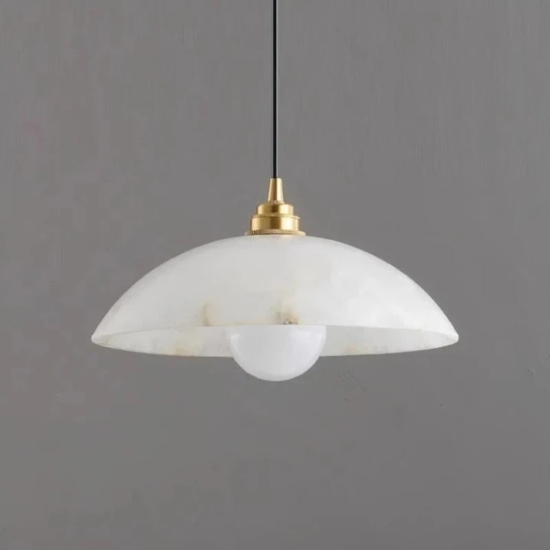 Suspension Disque en Marbre & Laiton — Lampe de Bar Style Nordique Minimaliste | MÉDAILLON™