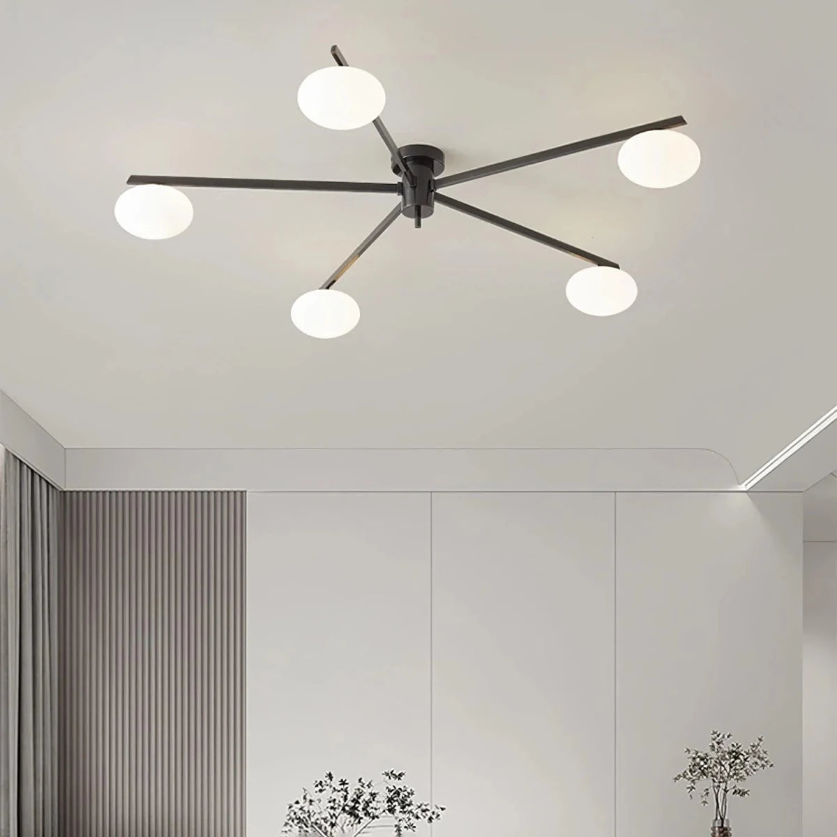 Plafonnier Art Déco Laiton Globes en Verre Façon Galet | GERBE™ - Lampes Design