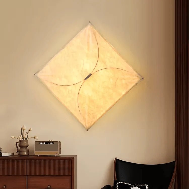 Plafonnier Carré en Tissu Ivoire — Lampe Style Italien Minimaliste | TOILE™ - Lampes Design