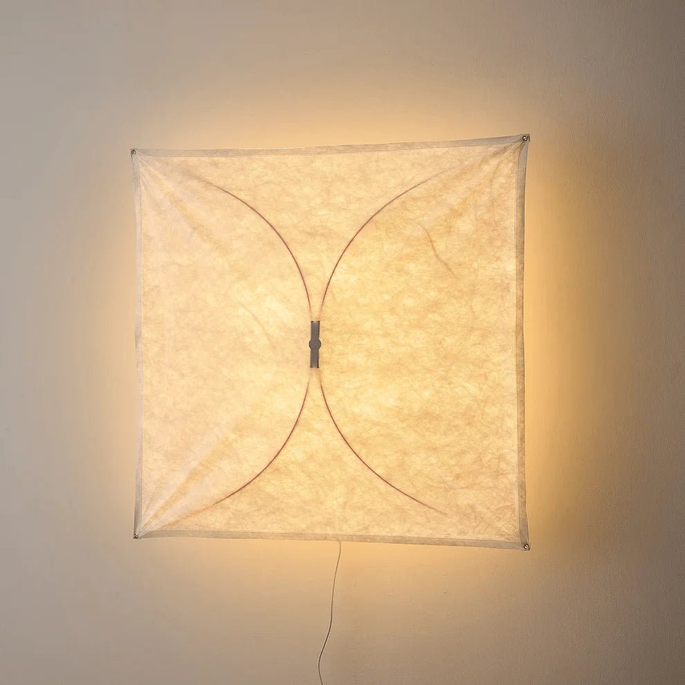 Plafonnier Carré en Tissu Ivoire — Lampe Style Italien Minimaliste | TOILE™ - Lampes Design