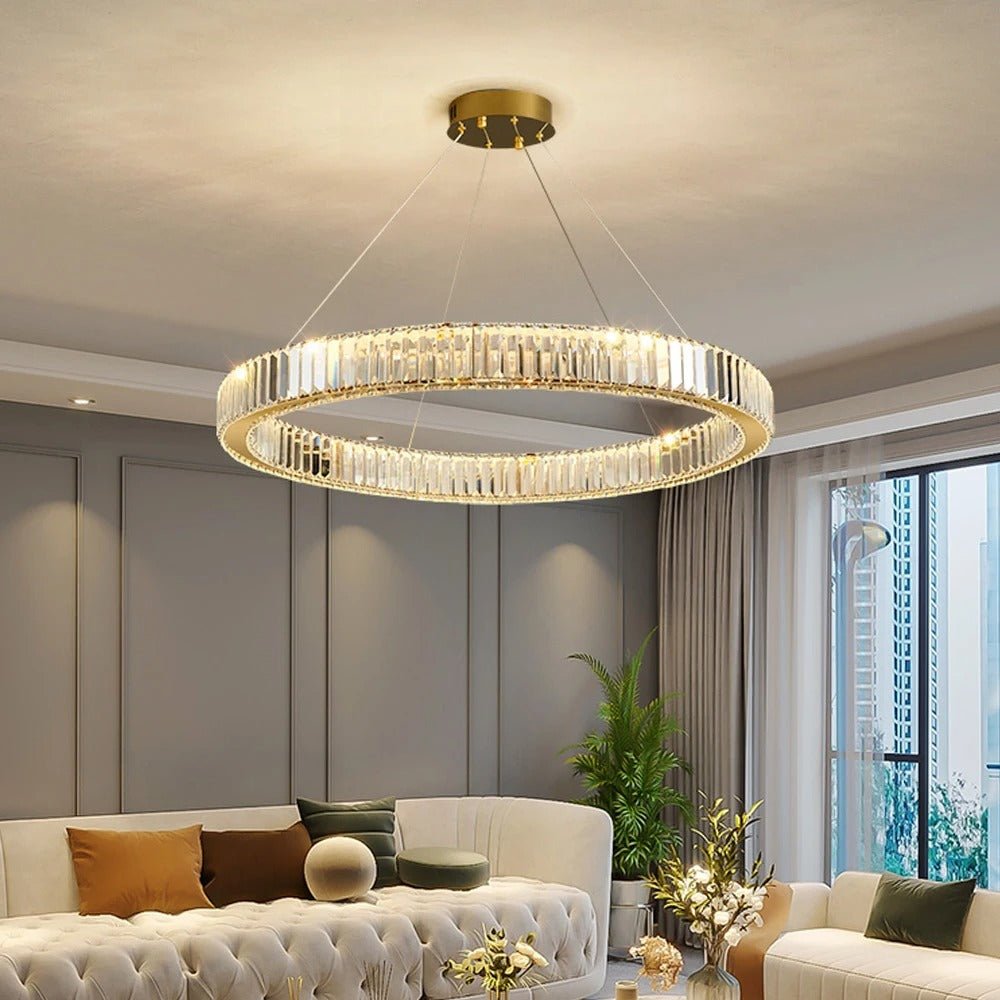 Plafonnier Cristal Luxe Nordique — Luminaire LED Dimmable Télécommande | IRALAN™ - Lampes Design
