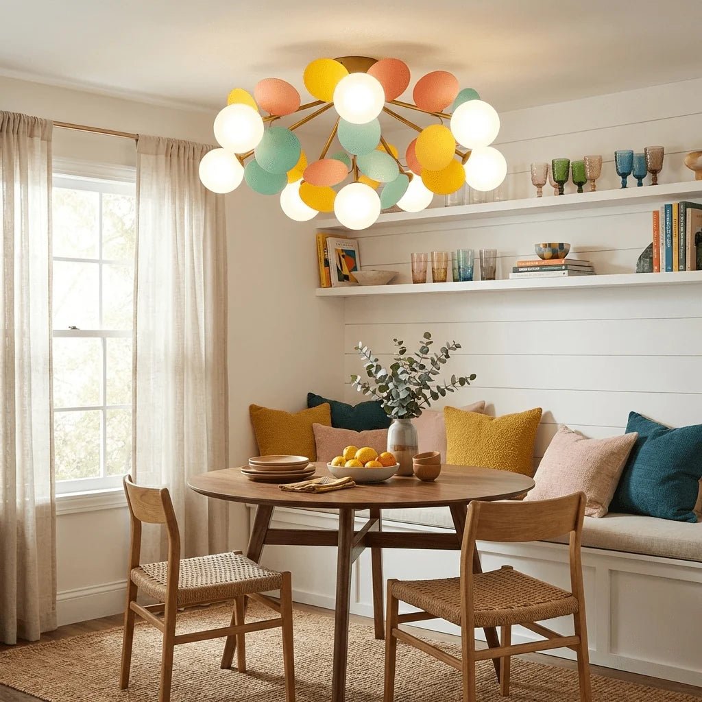 Plafonnier Design Fleur Multicolore Bulles de Verre pour Salon & Chambre | FLEUR™ - Lampes Design