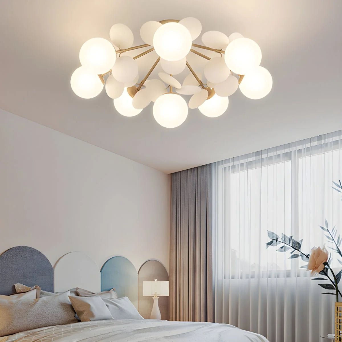 Plafonnier Design Fleur Multicolore Bulles de Verre pour Salon & Chambre | FLEUR™ - Lampes Design