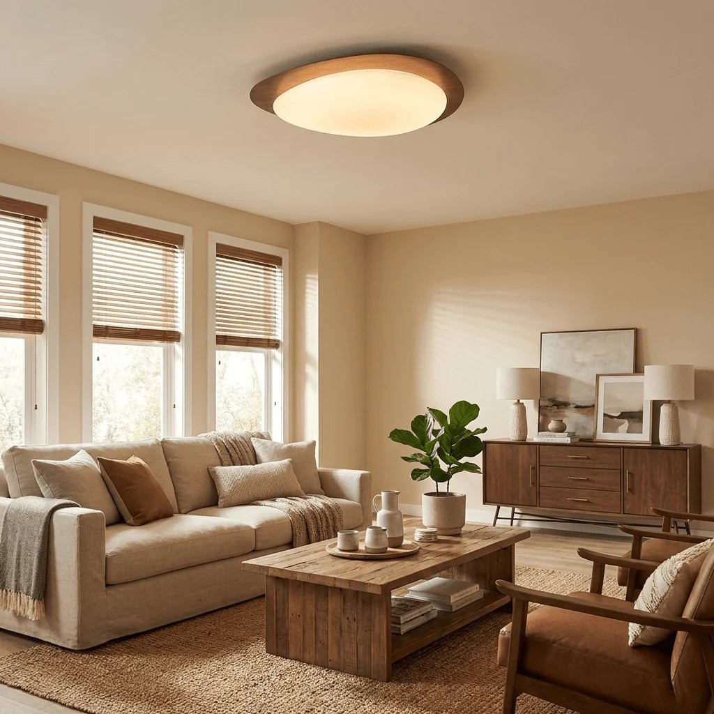 Plafonnier Design Galet Bois Asymétrique pour Chambre & Salle à Manger | CAILLOU™ - Lampes Design