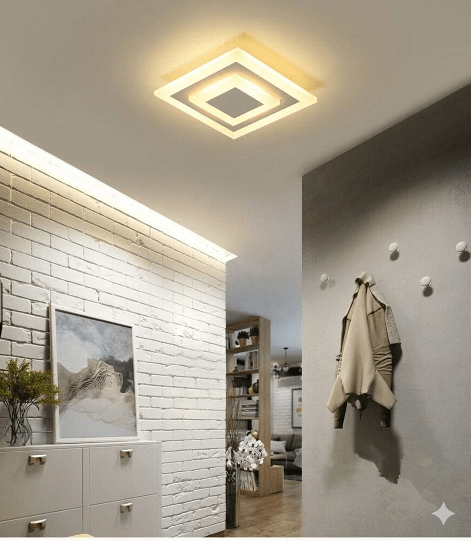 Plafonnier LED Compact Design Carré - Éclairage Blanc Chaud | LAMIA - Lampes Design