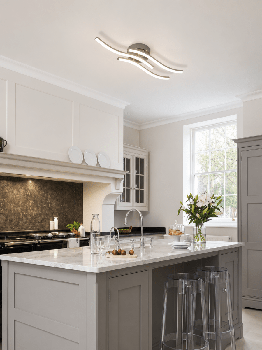Plafonnier LED Design Ondulé Minimaliste — Luminaire Contemporain Couloir | RIVAGE™ - Lampes Design
