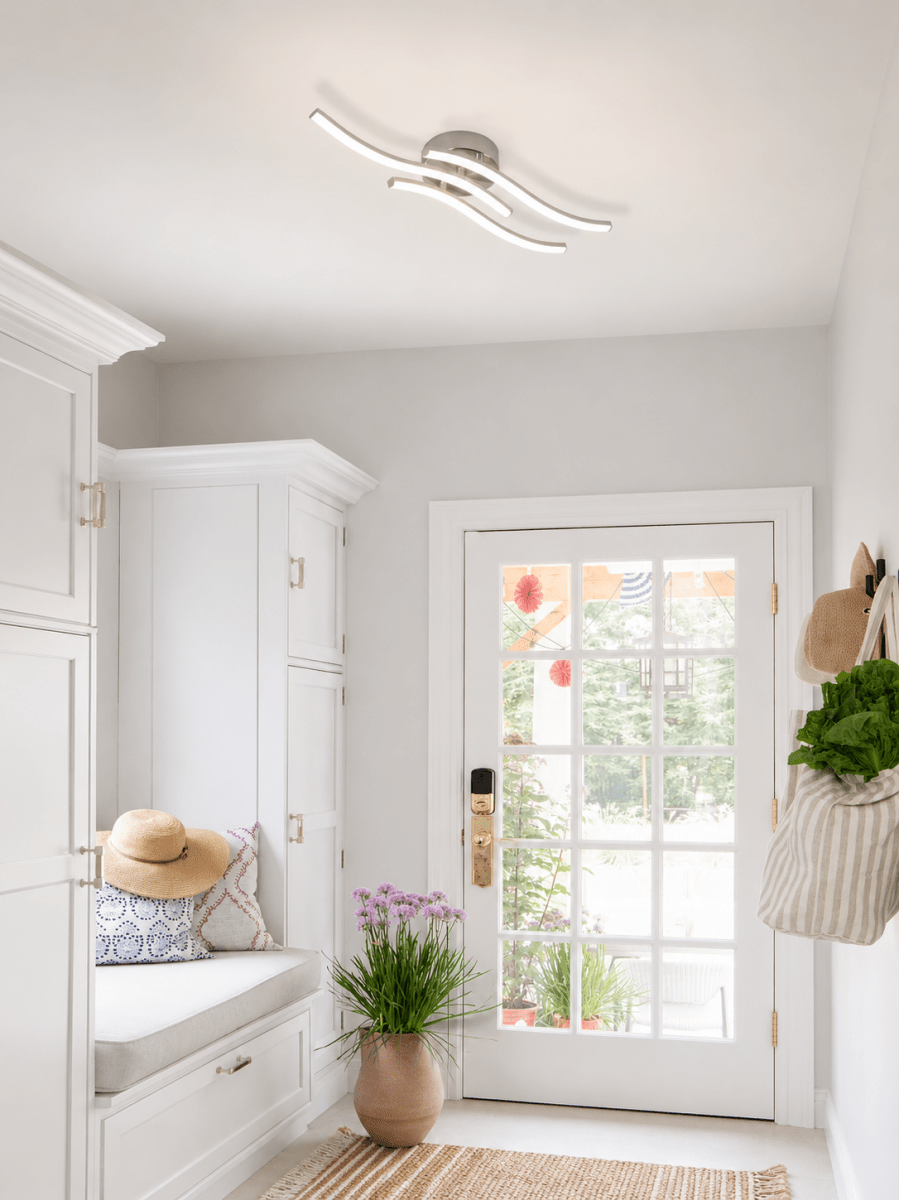 Plafonnier LED Design Ondulé Minimaliste — Luminaire Contemporain Couloir | RIVAGE™ - Lampes Design