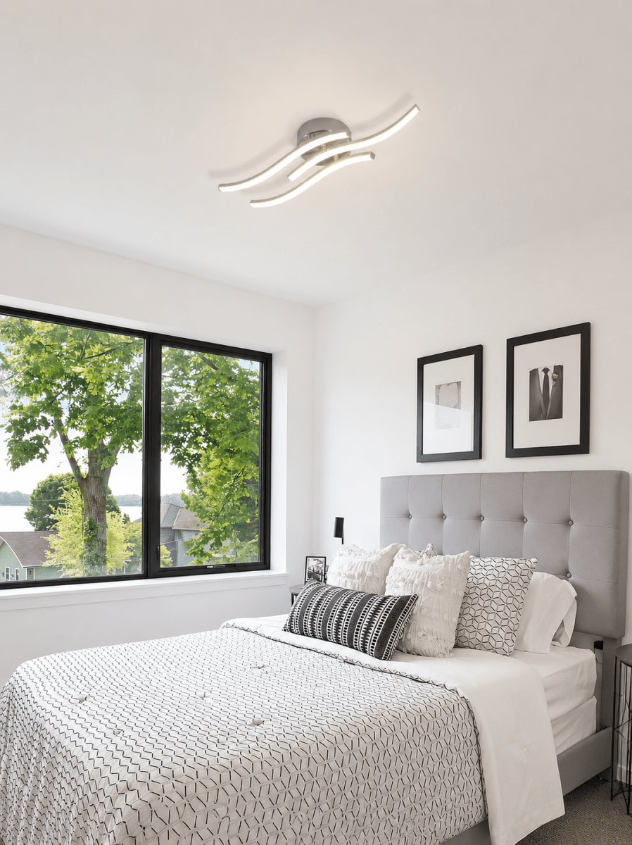 Plafonnier LED Design Ondulé Minimaliste — Luminaire Contemporain Couloir | RIVAGE™ - Lampes Design