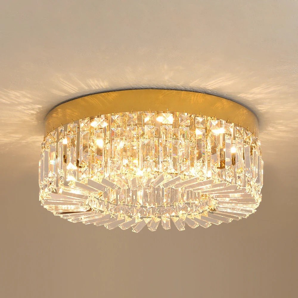 Plafonnier Luxe en Cristal et Acier — LED Intégrée Réglable, Ø40 ou Ø50 cm | GLACIER™ - Lampes Design