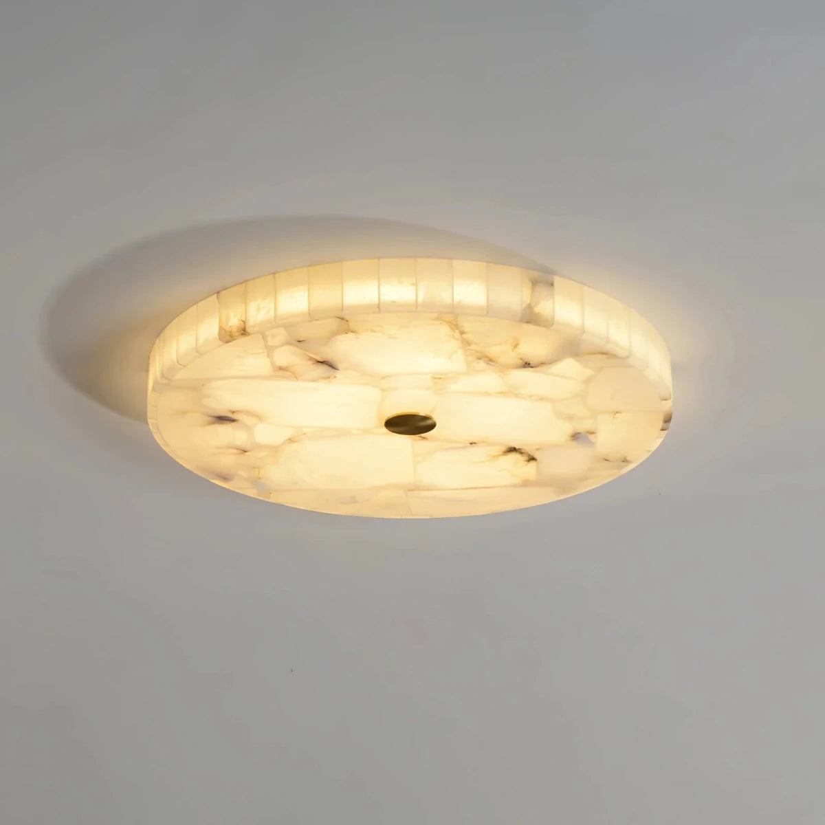 Plafonnier Rond en Marbre Albâtre — Applique Plafond Style Moderne | LUEUR™ - Lampes Design