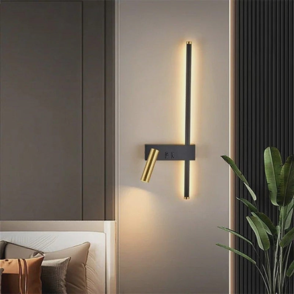 Video for Applique Murale Chambre – Lumière Verticale et Liseuse Intégrée