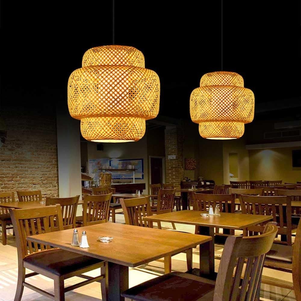 Suspension Bali Étagée – Lustre Bambou Tressé Style Japandi | Bali - Lampes Design