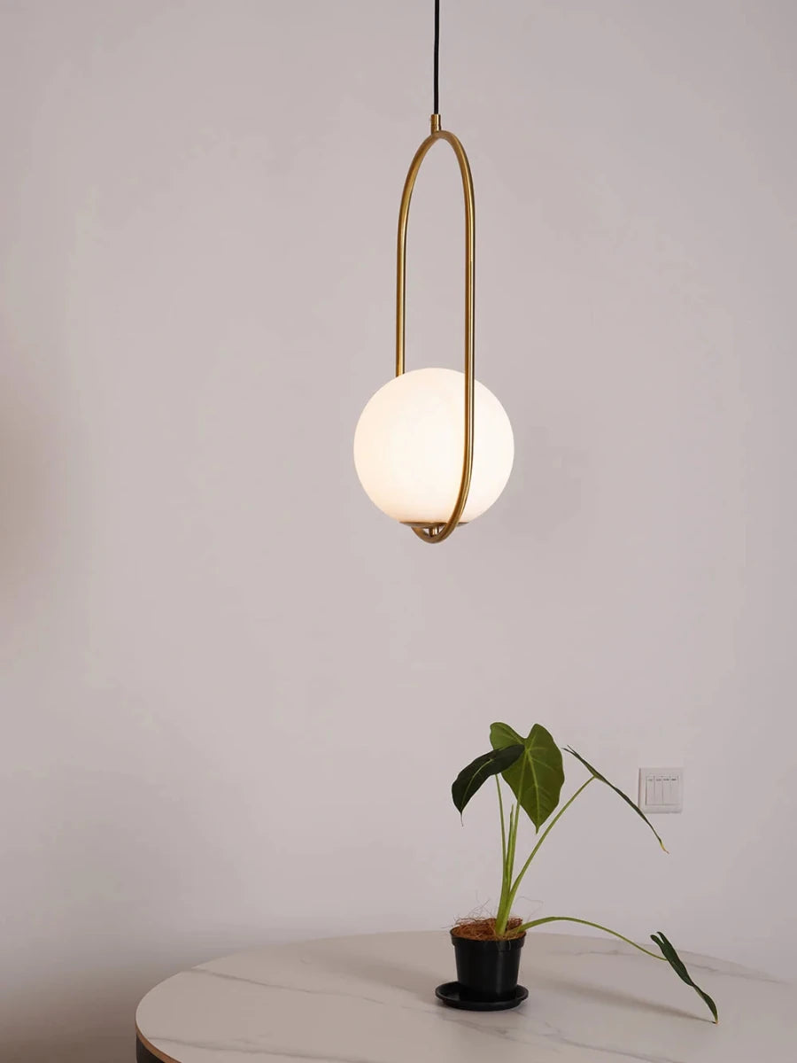 Suspension Boule de Verre & Tige Métal — Petit Lustre Style Bar Minimaliste | GOUTTELETTE™ - Lampes Design