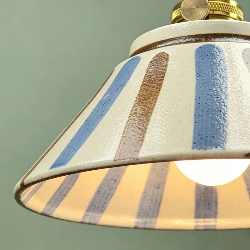 Suspension Céramique Bleu et Blanc Peinte à la Main — Style Chinois Rétro | QINGHUA™ - Lampes Design