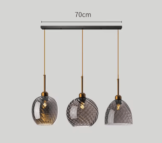 Suspension Design Nordique en Verre Soufflé Ambre pour Salon ou Salle à Manger | Astrid™ - Lampes Design