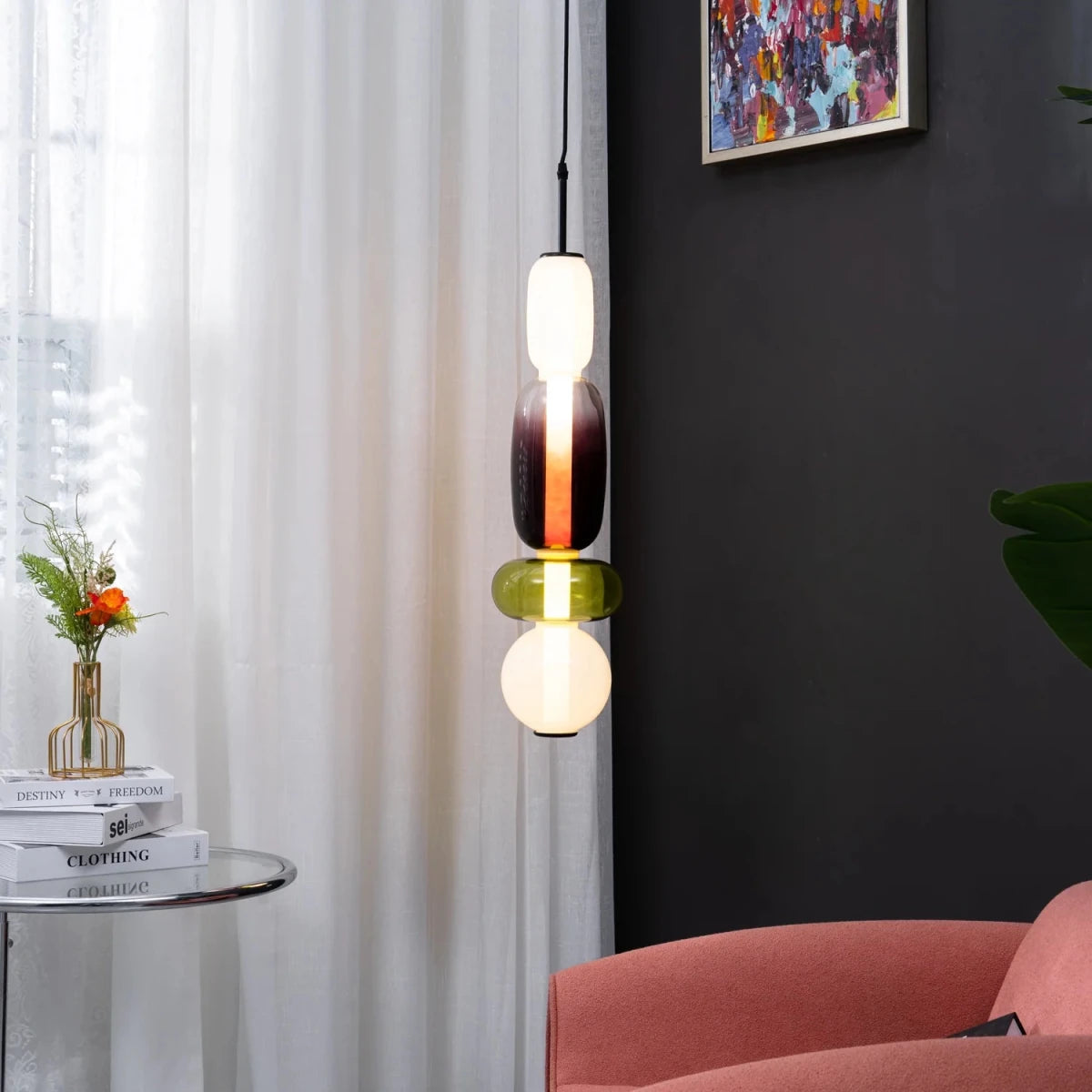Suspension Design Perles de Verre Sculpturales pour Salon & Salle à Manger | SUCRE™ - Lampes Design