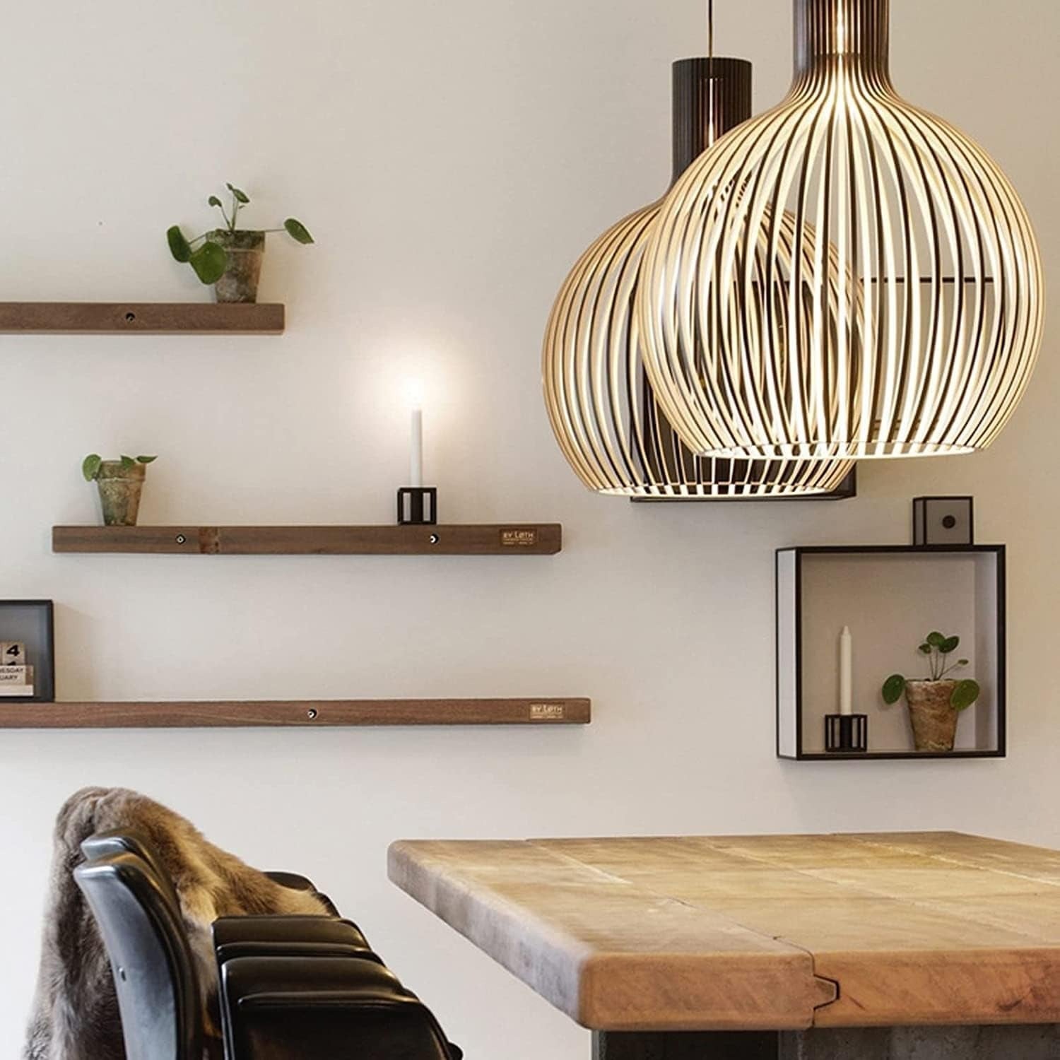 Suspension Design Scandinave en Bois - Luminaire à Lattes Élégant | OCTO - Lampes Design