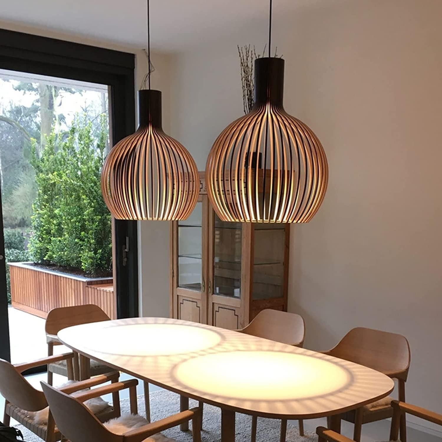 Suspension Design Scandinave en Bois - Luminaire à Lattes Élégant | OCTO - Lampes Design