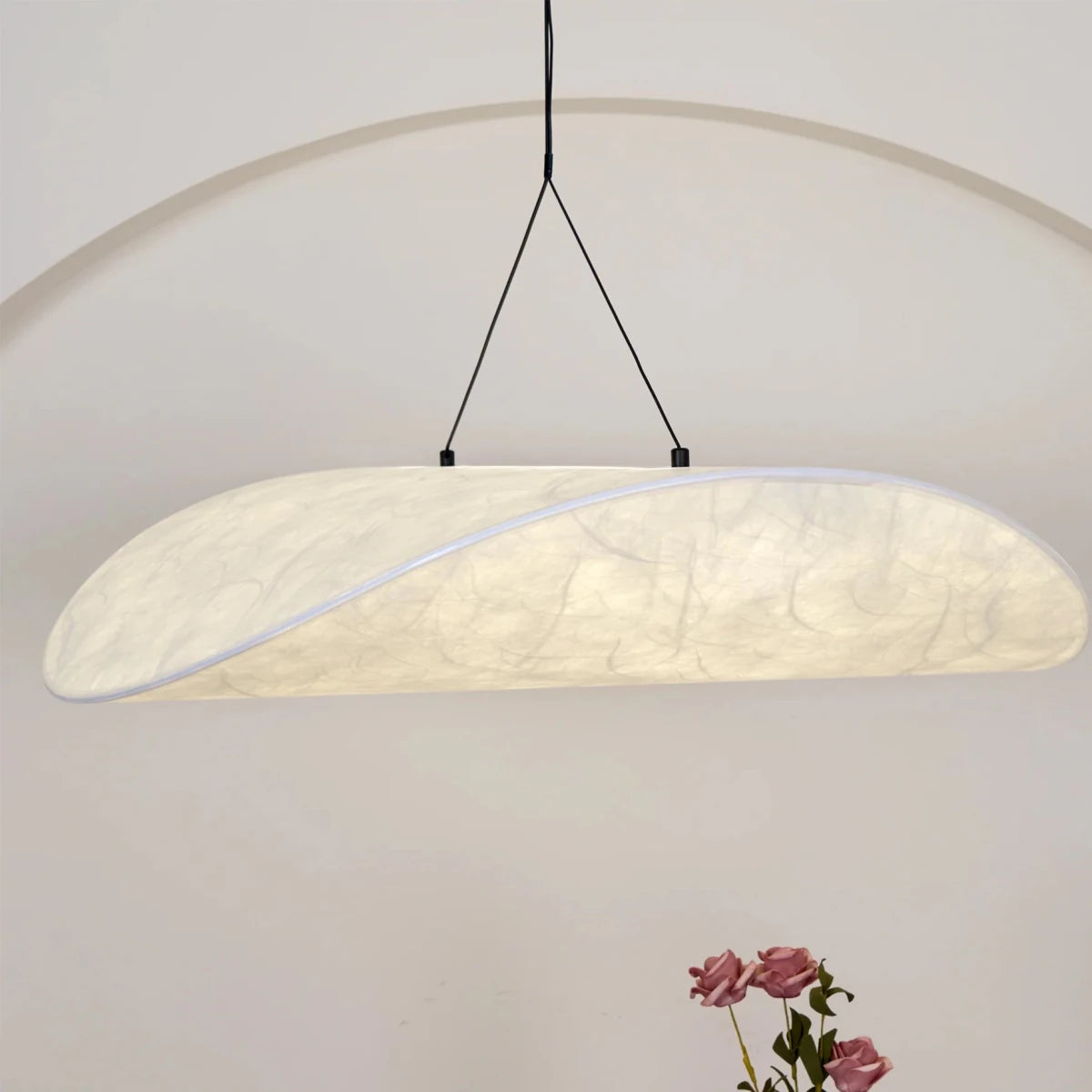 Suspension Design Soie Torsadée Feuille Wabi-Sabi pour Salon & Salle à Manger | VAGUE™ - Lampes Design