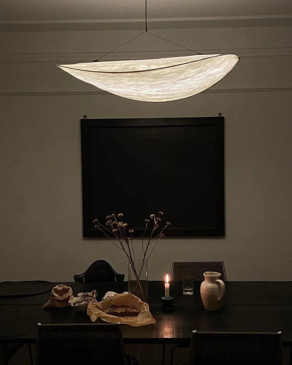 Suspension Design Soie Torsadée Feuille Wabi-Sabi pour Salon & Salle à Manger | VAGUE™ - Lampes Design