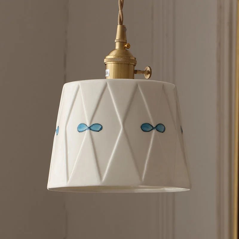 Suspension en Céramique et Laiton Émaillé — Rétro Japonais | NARA™ - Lampes Design