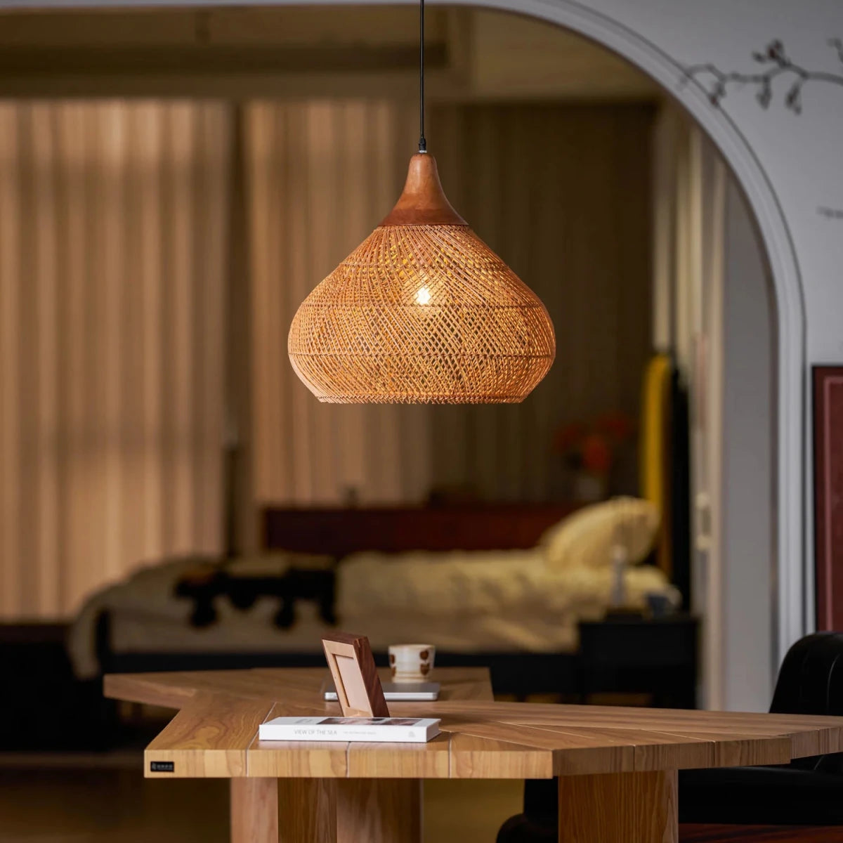 Suspension en Rotin Tressé — Lustre Style Asie du Sud-Est | OSIER™ - Lampes Design