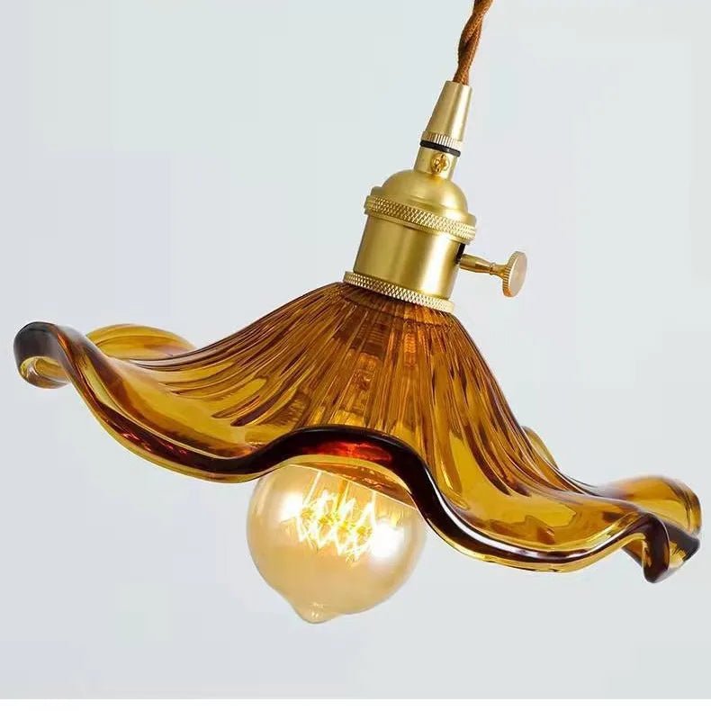 Suspension en Verre Coloré et Laiton — Style Nordique Vintage | MURANO™ - Lampes Design