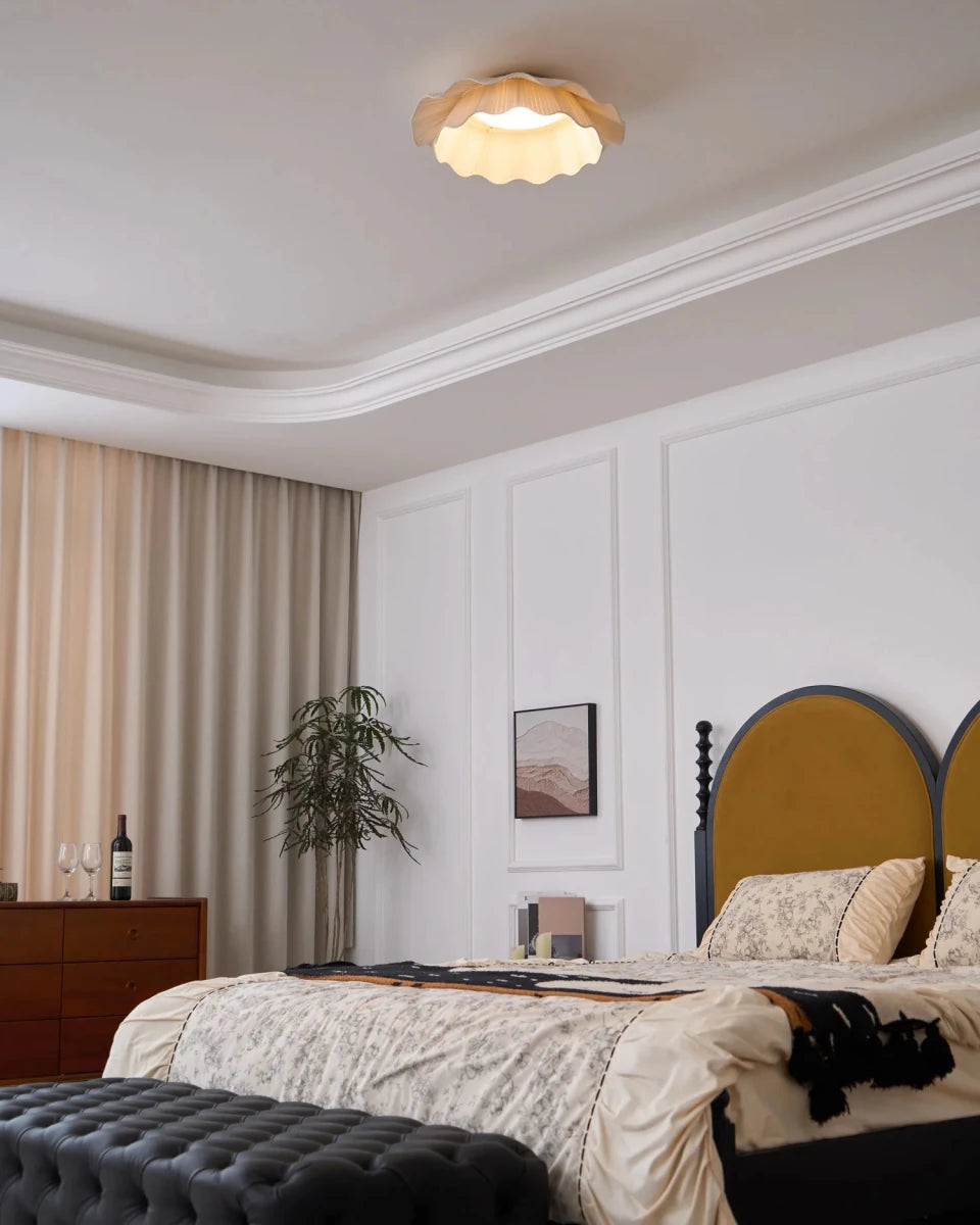 Suspension Forme Coquillage Cuivre & Tissu — Lustre Minimaliste Style Nordique | COQUILLE™ - Lampes Design