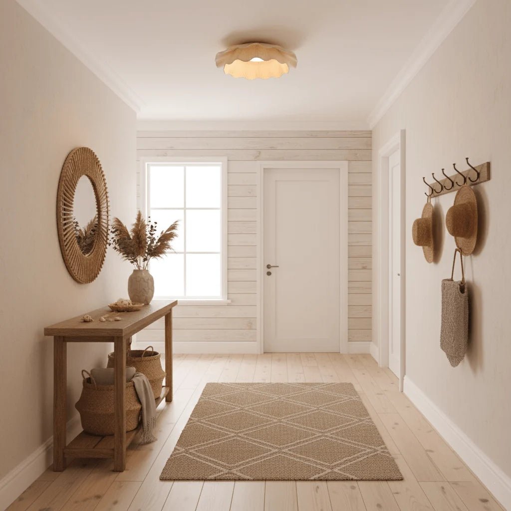 Suspension Forme Coquillage Cuivre & Tissu — Lustre Minimaliste Style Nordique | COQUILLE™ - Lampes Design